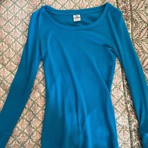 Victoria Secret PINK brand ls blue shirt